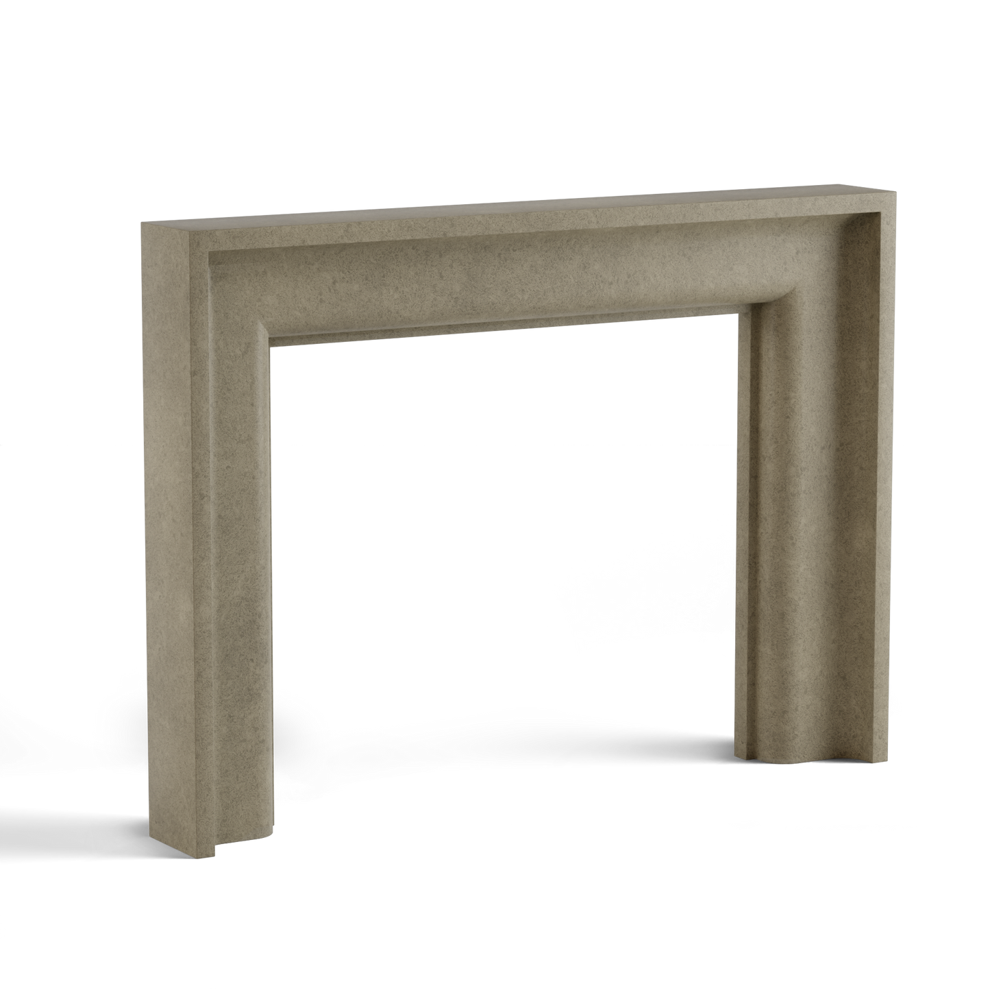 monolyth craft and design cast stone fireplace mantel geosimplicitystyle and granular veil speckled textured gray  color standard size 