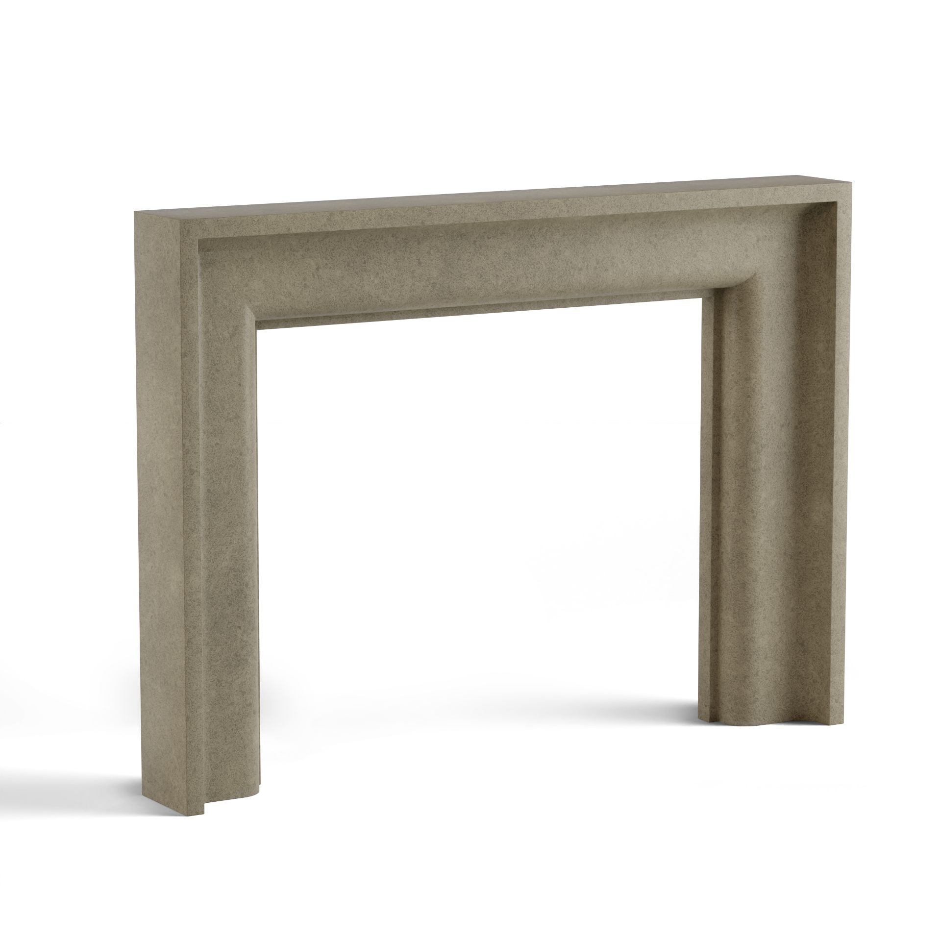 monolyth craft and design cast stone fireplace mantel geosimplicitystyle and granular veil speckled textured gray  color standard size 