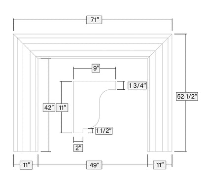 GEOSIMPLICITY: Alabaster Mist Fireplace Suite (Standard Size | GFRC Stone)