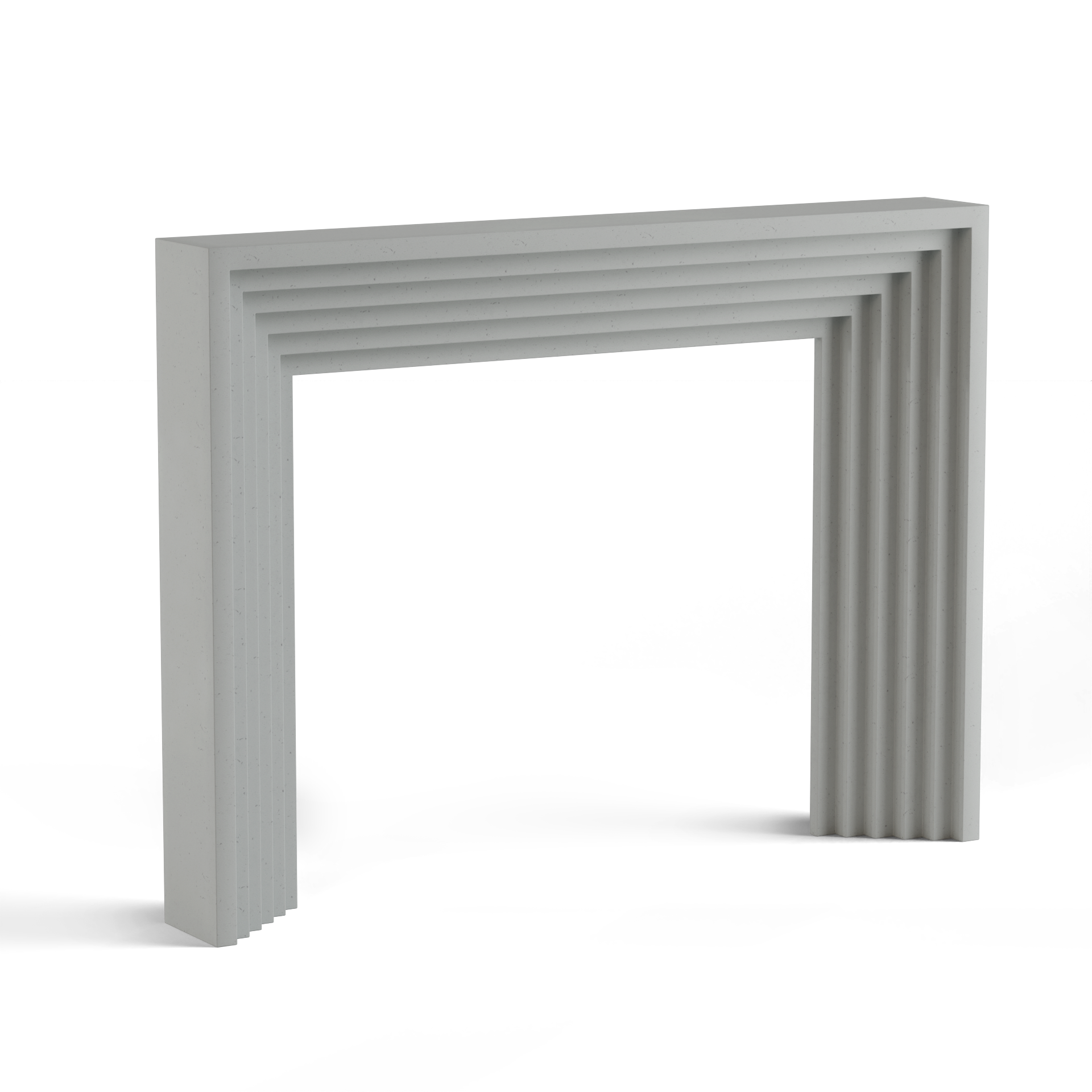 monolyth craft and design cast stone fireplace mantel linear echostyle and alabaster mist soft pale white with slight grayish tone color standard size 