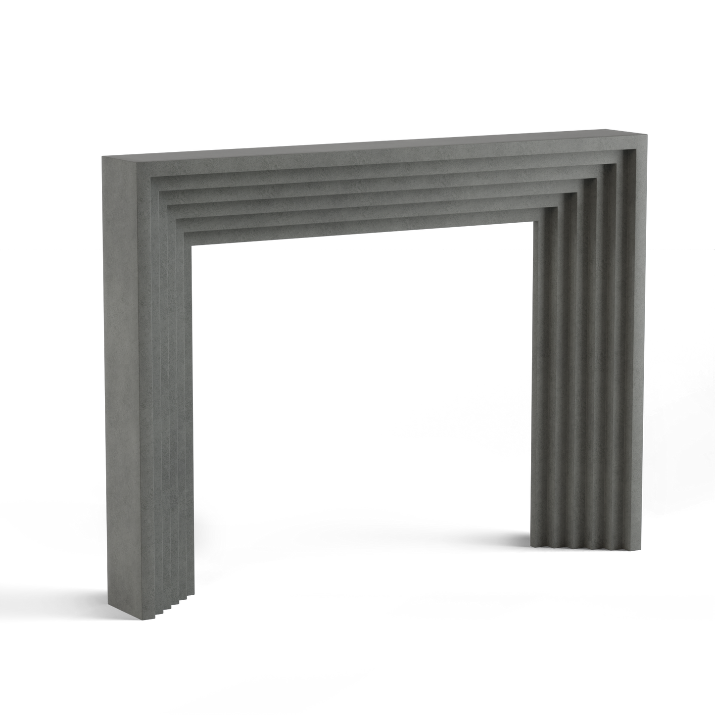 monolyth craft and design cast stone fireplace mantel linear echostyle and charcoal haze mid tone gray color standard size 