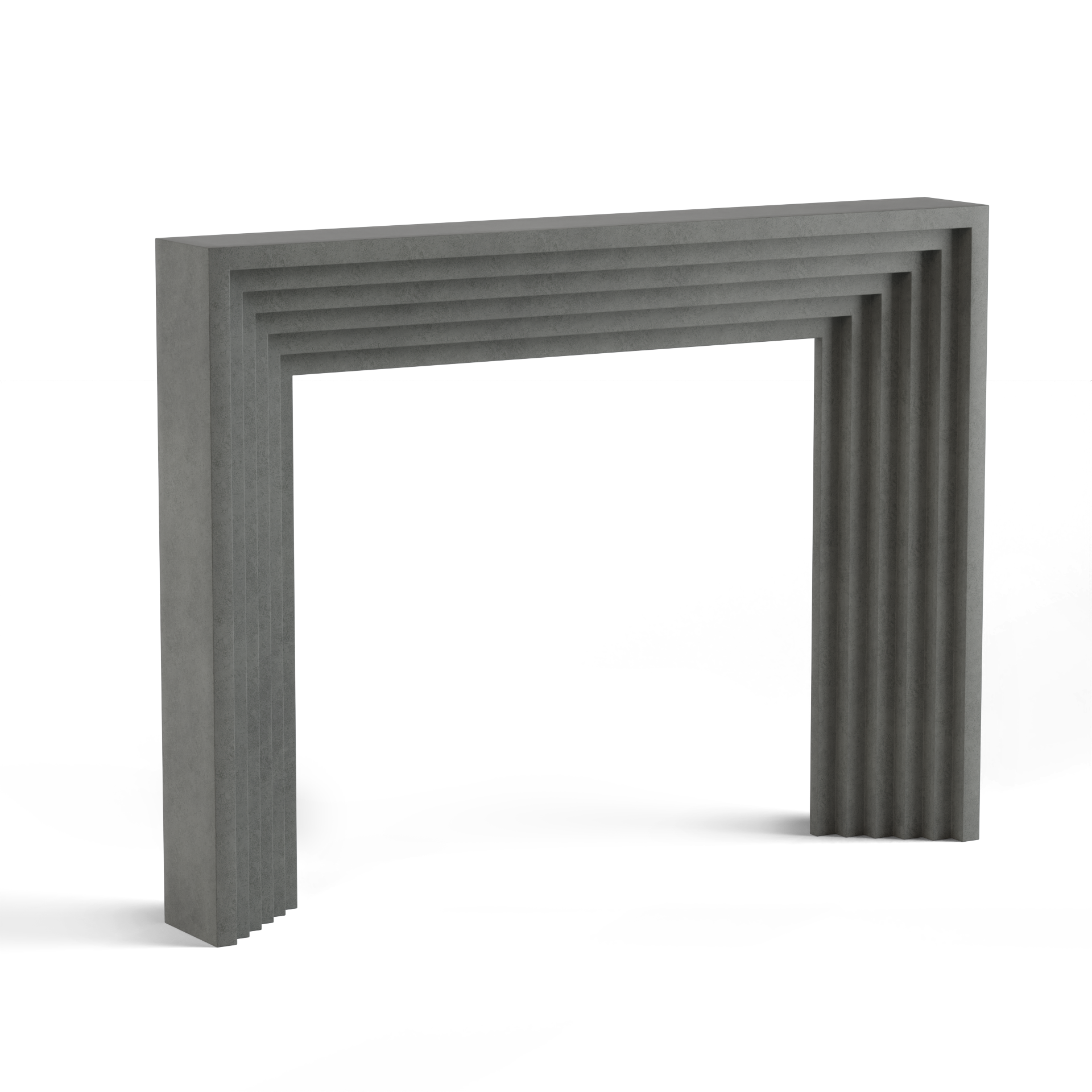 monolyth craft and design cast stone fireplace mantel linear echostyle and charcoal haze mid tone gray color standard size 