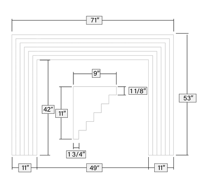 LINEAR ECHO: Granular Veil Fireplace Suite (Standard Size | GFRC Stone)