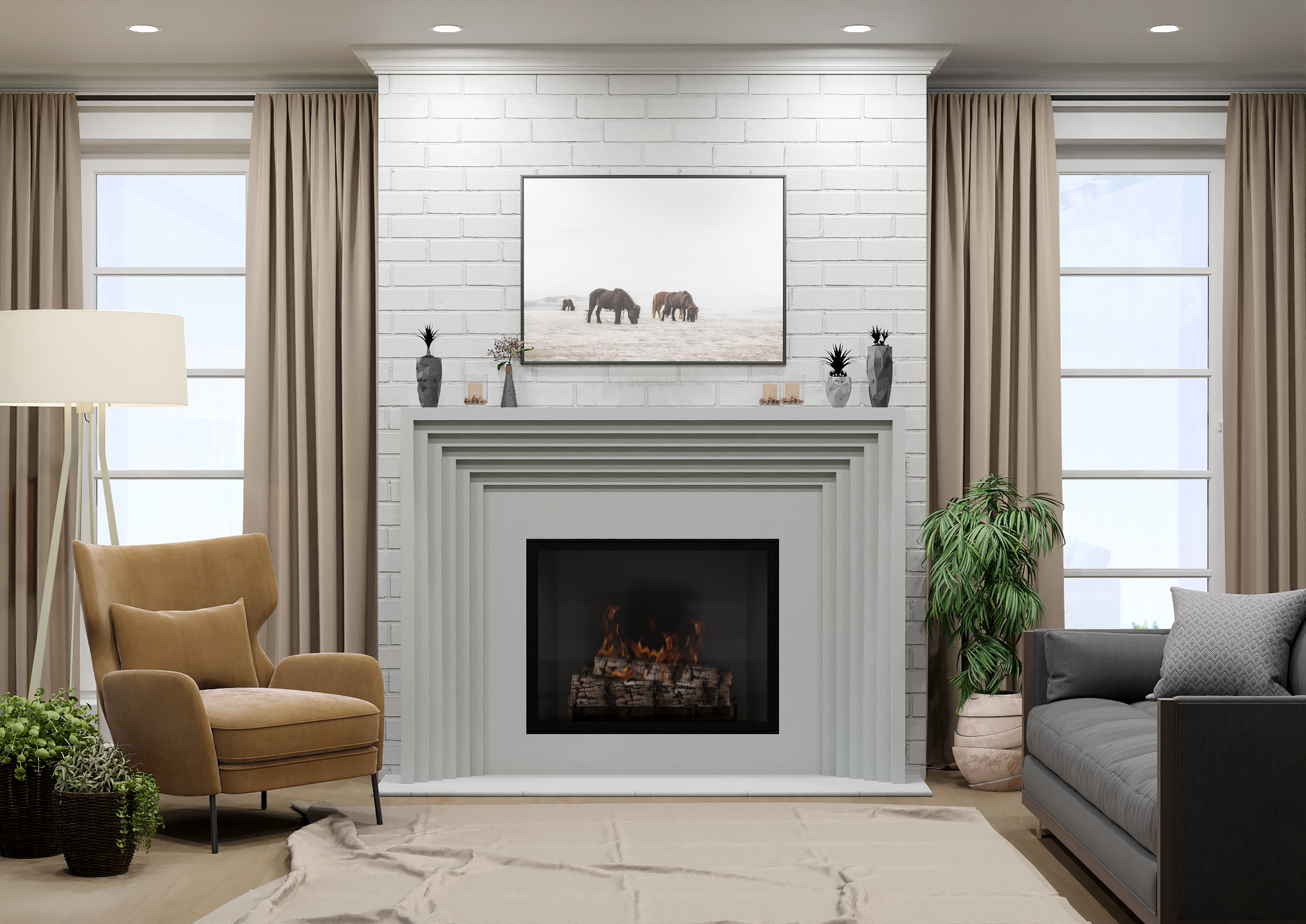 monolyth craft and design cast stone fireplace mantel linear echo style and moonlit silk bright silky white color standard size interior straight