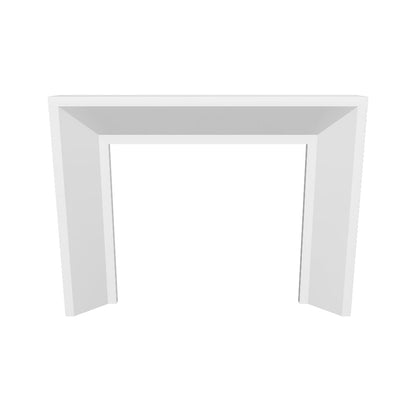 SLEEK HORIZON: White Fireplace Suite (Standard Size | GFRC Stone)