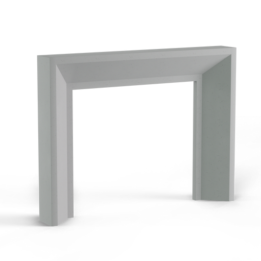 monolyth craft and design cast stone fireplace mantel sleek horizonstyle and alabaster mist soft pale white with slight grayish tone color standard size 