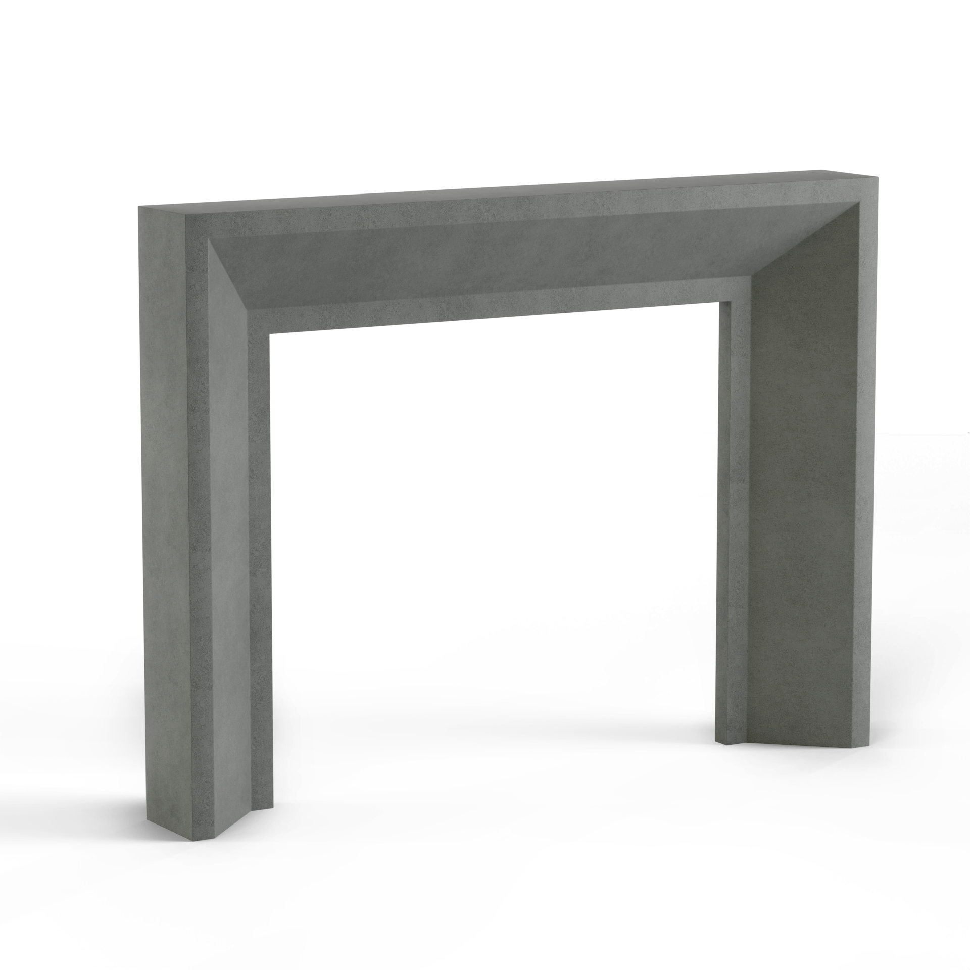 monolyth craft and design cast stone fireplace mantel sleek horizonstyle and charcoal haze mid tone gray color standard size 