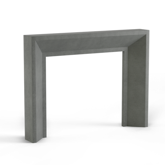 monolyth craft and design cast stone fireplace mantel sleek horizonstyle and charcoal haze mid tone gray color standard size 