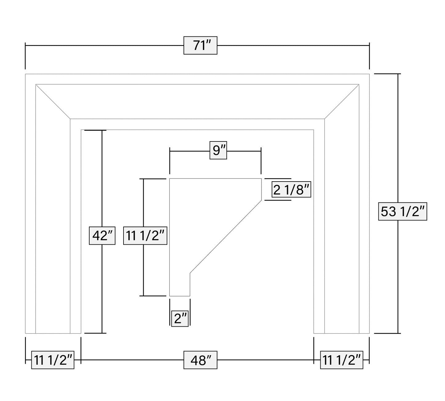 SLEEK HORIZON: Alabaster Mist Fireplace Suite (Standard Size | GFRC Stone)