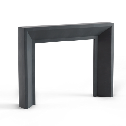 monolyth craft and design cast stone fireplace mantel sleek horizonstyle and galactic void deep dark black color standard size 