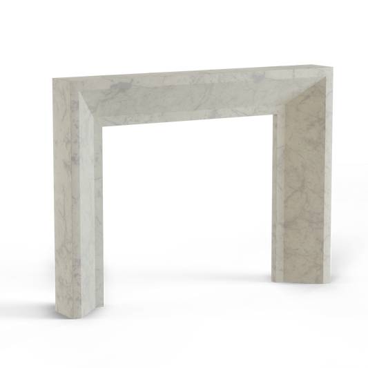 monolyth craft and design cast stone fireplace mantel sleek horizonstyle and marbled mist white with grayish marbling effects color standard size 